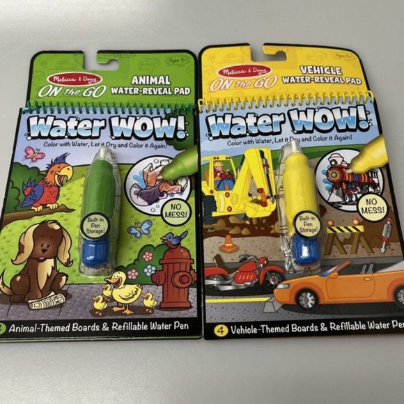 (2) Melissa & Doug Water Coloring & Painting Book Water Wow Lot - Picture 1 of 3